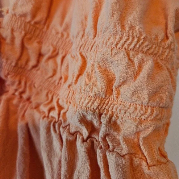 Babydoll Dress‎ Women's Size XS Orange Ruffle Strapless Y2K Style Shein Pastel - Picture 5 of 8
